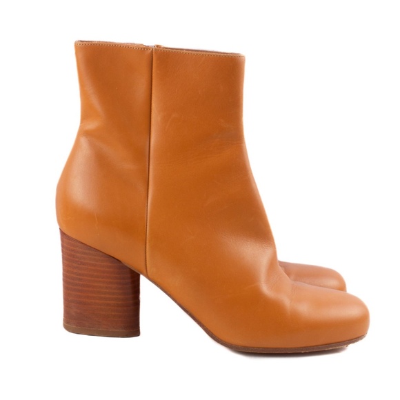 Maison Margiela Tan Leather Booties Size 37 - Picture 1 of 10